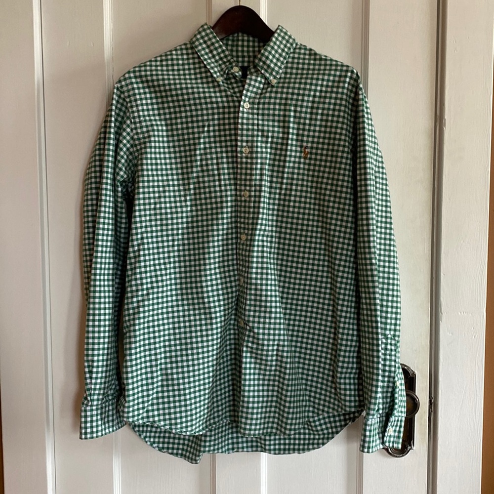 Ralph Lauren Green Gingham Oxford Shirt